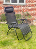 Set of Reclining Sun Loungers for Outdoor Garden or Beach